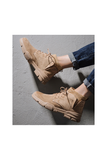 Beige Inside Ribbed Lining Boots Mens Shoes Faux Suede Vintage Winter