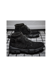 Black Inside Ribbed Lining Boots Mens Shoes Faux Suede Vintage Winter